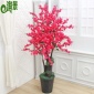 厂家仿真植物假花大厅装饰梅花盆景塑料绿植盆栽美八桃花树仿真花